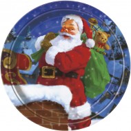 Holiday Santa Claus Christmas Paper Plates